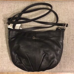 Coach crossbody black leather bag